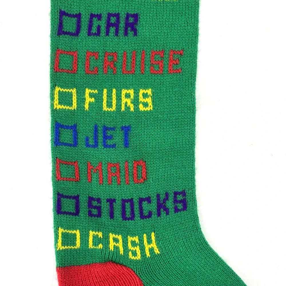 Dept 56 Dear Santa Checklist Knit Christmas Stocking 21